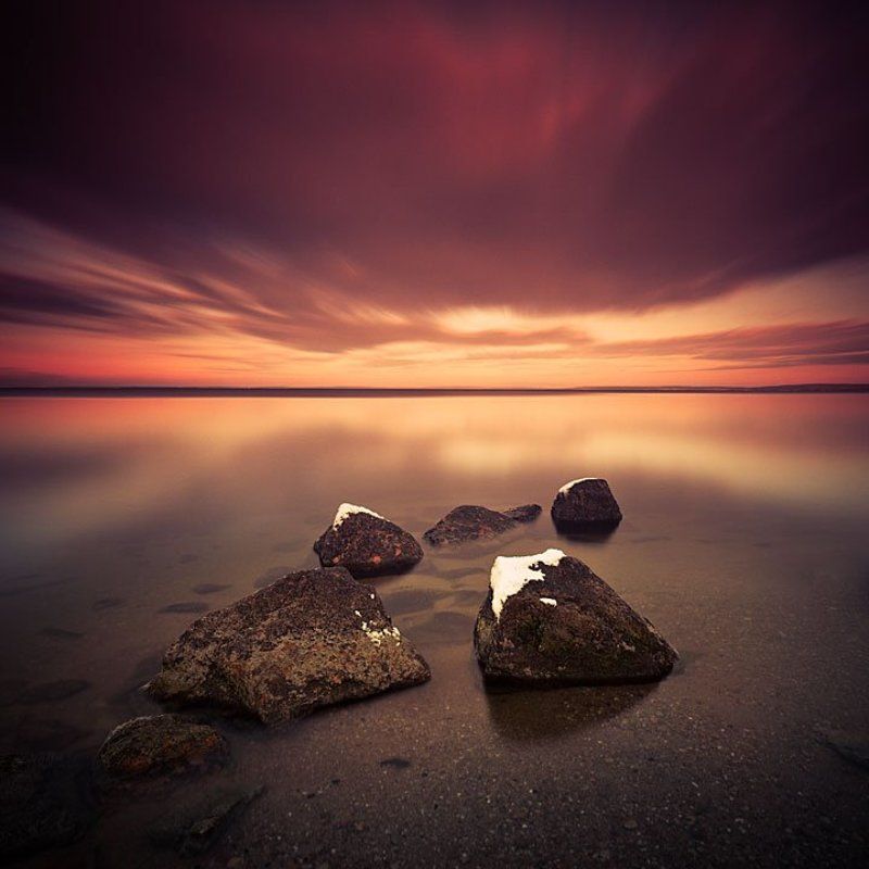 пейзаж, закат, камни * фото превью