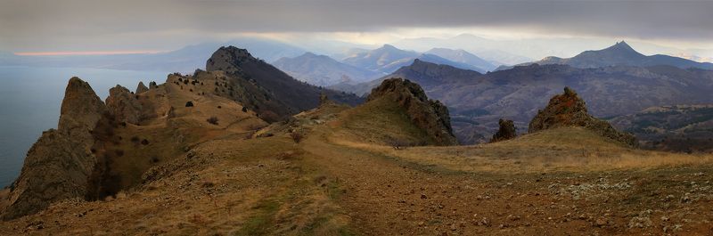 крым, зима, , море, горы Теплый январский  Карадаг фото превью