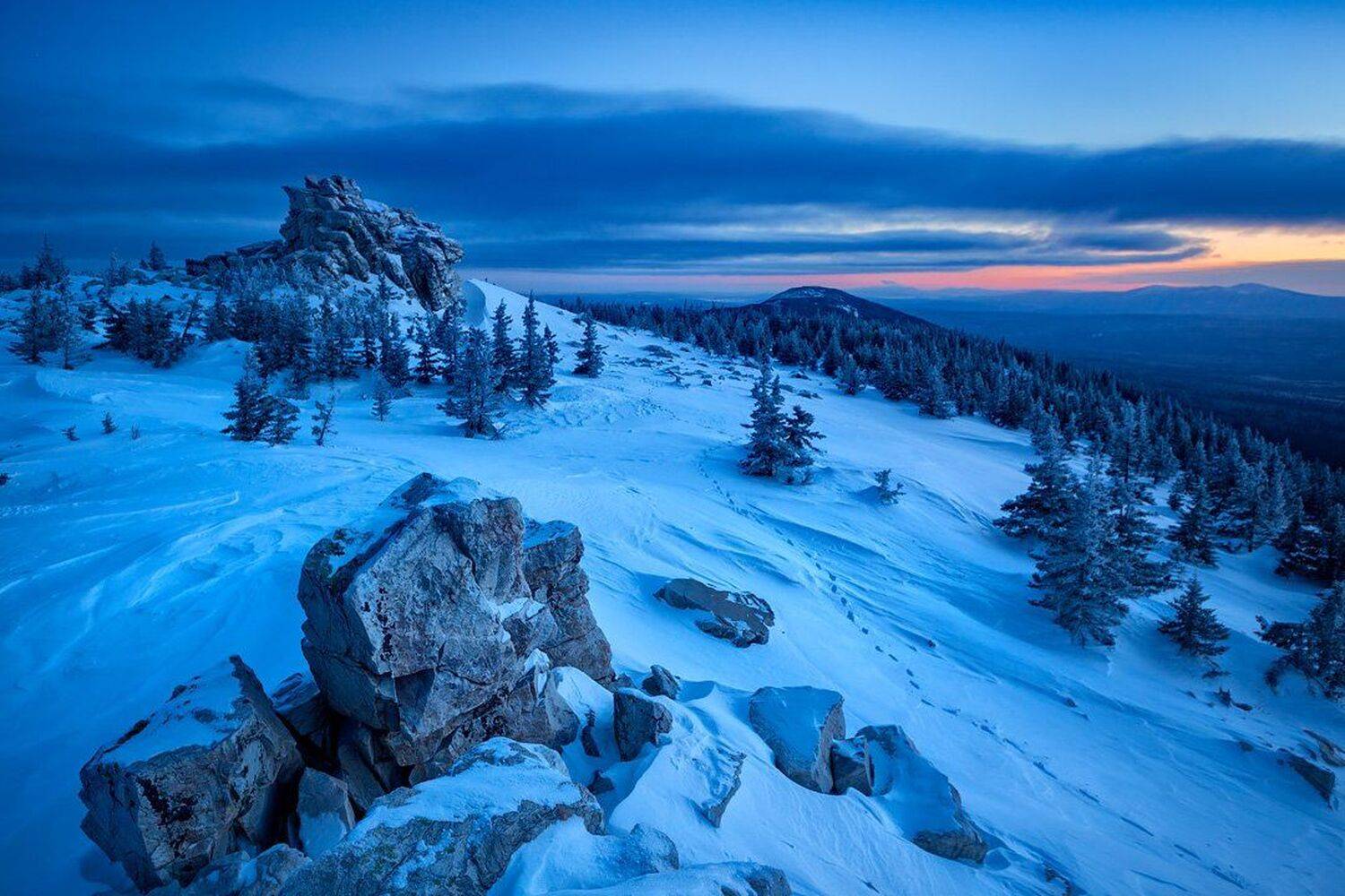 зюраткуль,урал,хребет,горы,рассвет,зима,снег, Станислав Аристов