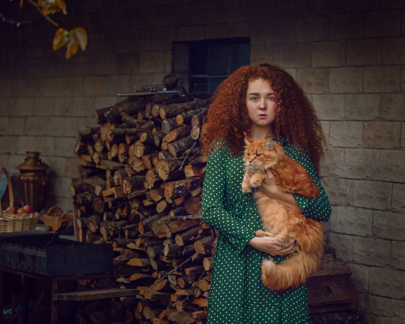 Девочка Соня и кошка Дуся фото превью