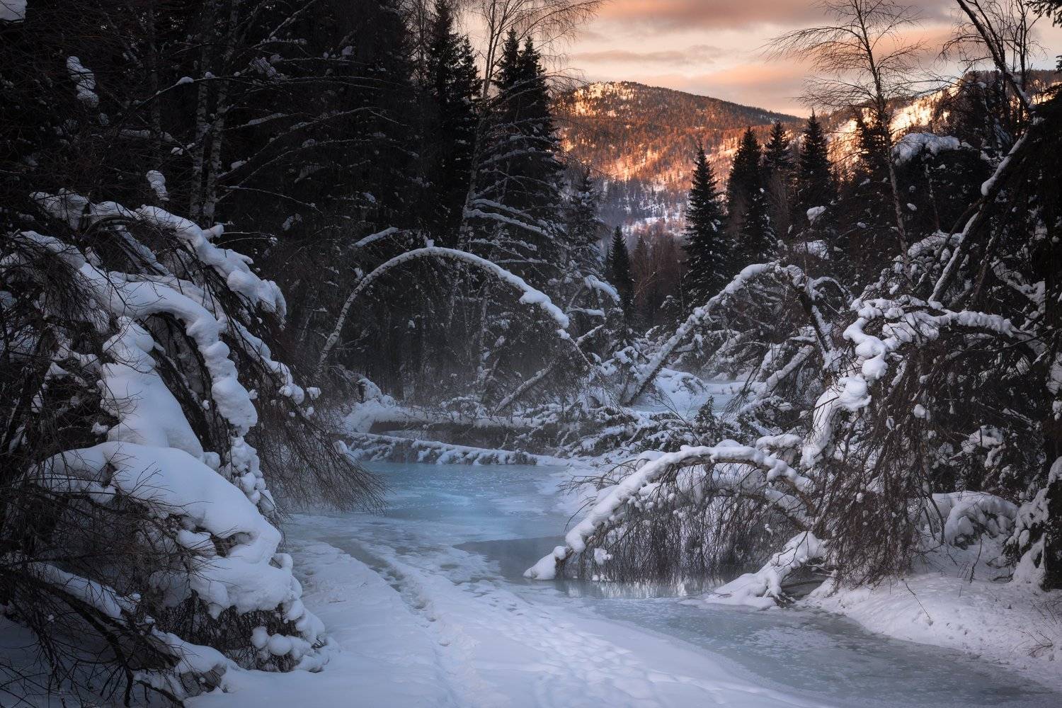 #алтай #река #республикаалтай #зима #горы #зимавгорах #устькокса #сибирь #природаалтая, Денис Соломахин