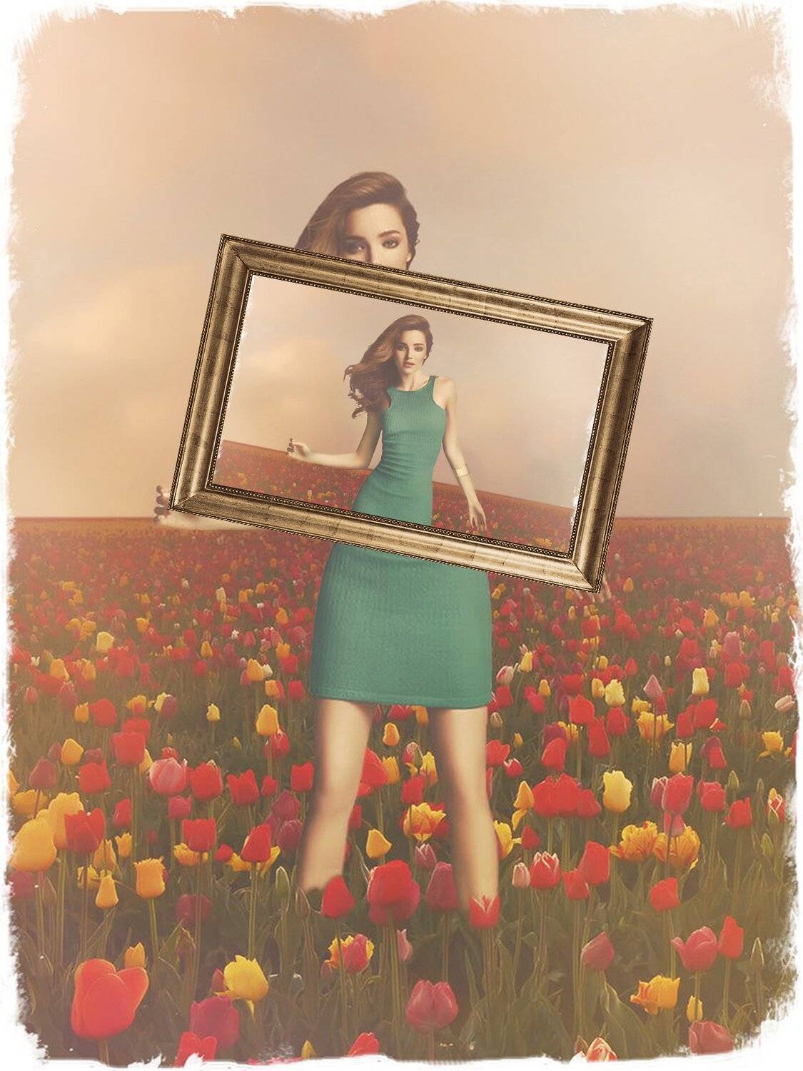 девушка, поле, картина, цветы, Sergii Vidov