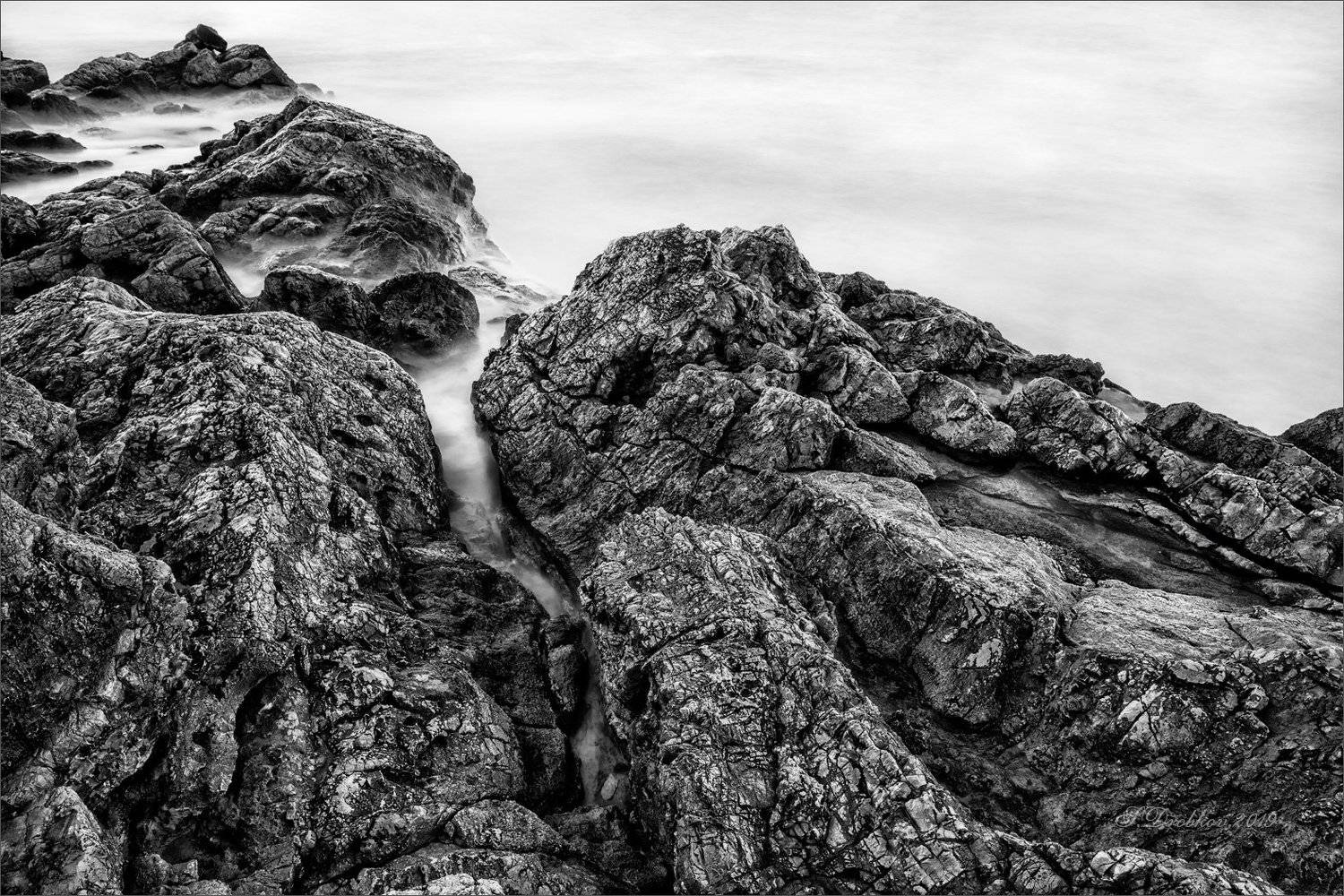 закат, зима, скалы, море, пейзаж, ч/б, Sergey Drobkov