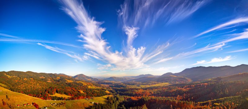 вечер, горы, закат, карпаты, октябрь, осень Вечер по дороге в Верховину фото превью