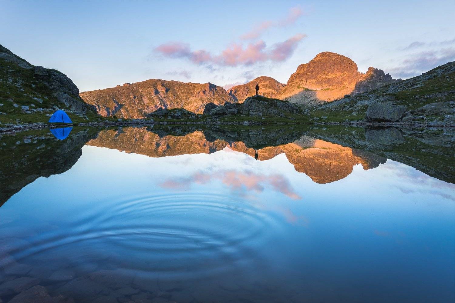 bulgaria, rila, lake, tent, summer, sunset, Mая Врънгова