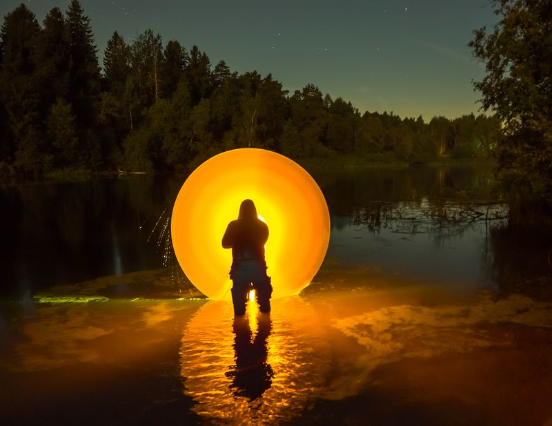lightpainting, lightart, longexposure, nightphotography, light, night Sunset by hand. фото превью
