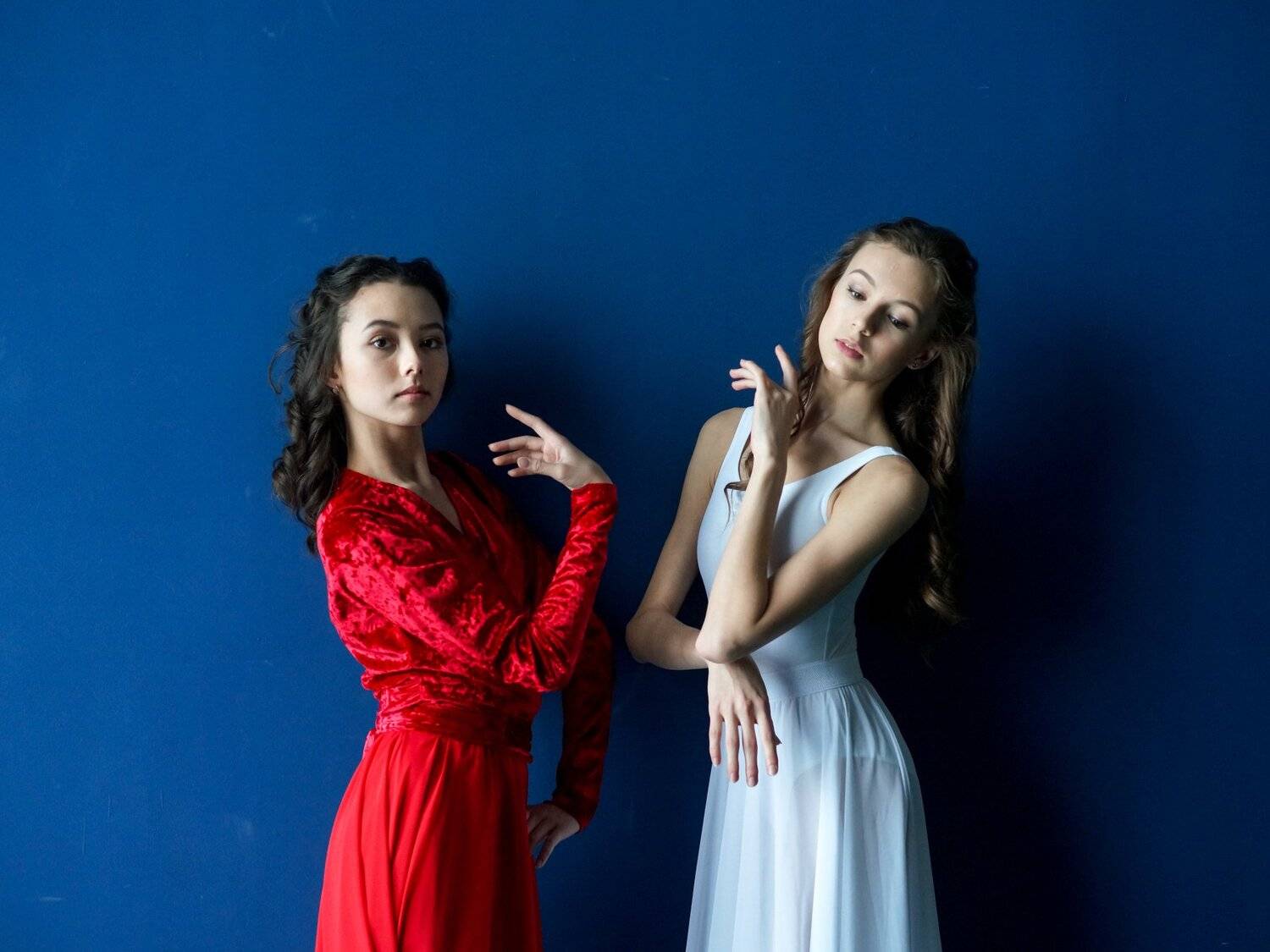 балет, балерина, студия, цвет, синий, платье, шифон, артист, танец, красный, Анна