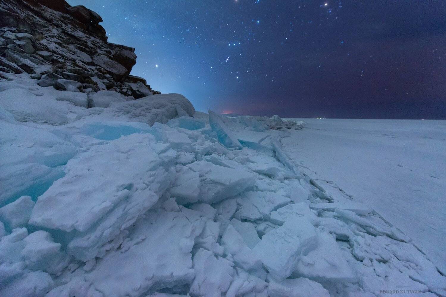 #бурхан #шаманка #байкал #хужир #лёд #лед #трещина #байкальский_хребет #звёзды #ночь, Кутыгин Эдуард