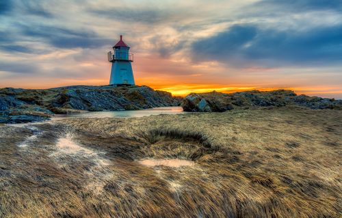 Lighthouse in sunset