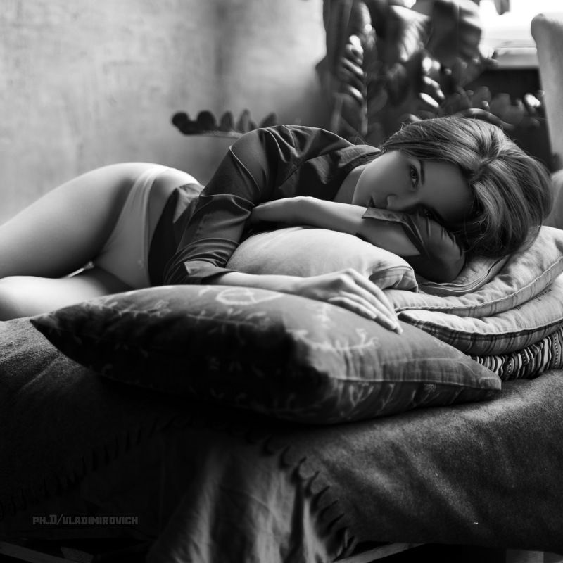 чб, портрет, студия, fujifilm, черно-белое, black and white, girl, portrait Утро фото превью