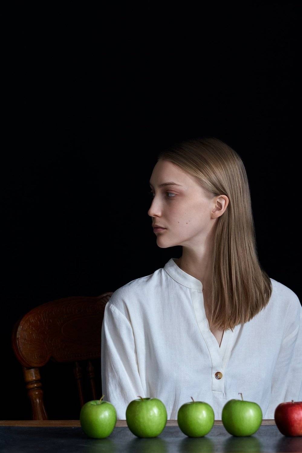 девушка, глаза, портрет, естественный свет, студия, portrait, girl, eyes, studio, sigma, sony, яблоки, apples, Наташа Высоцкая