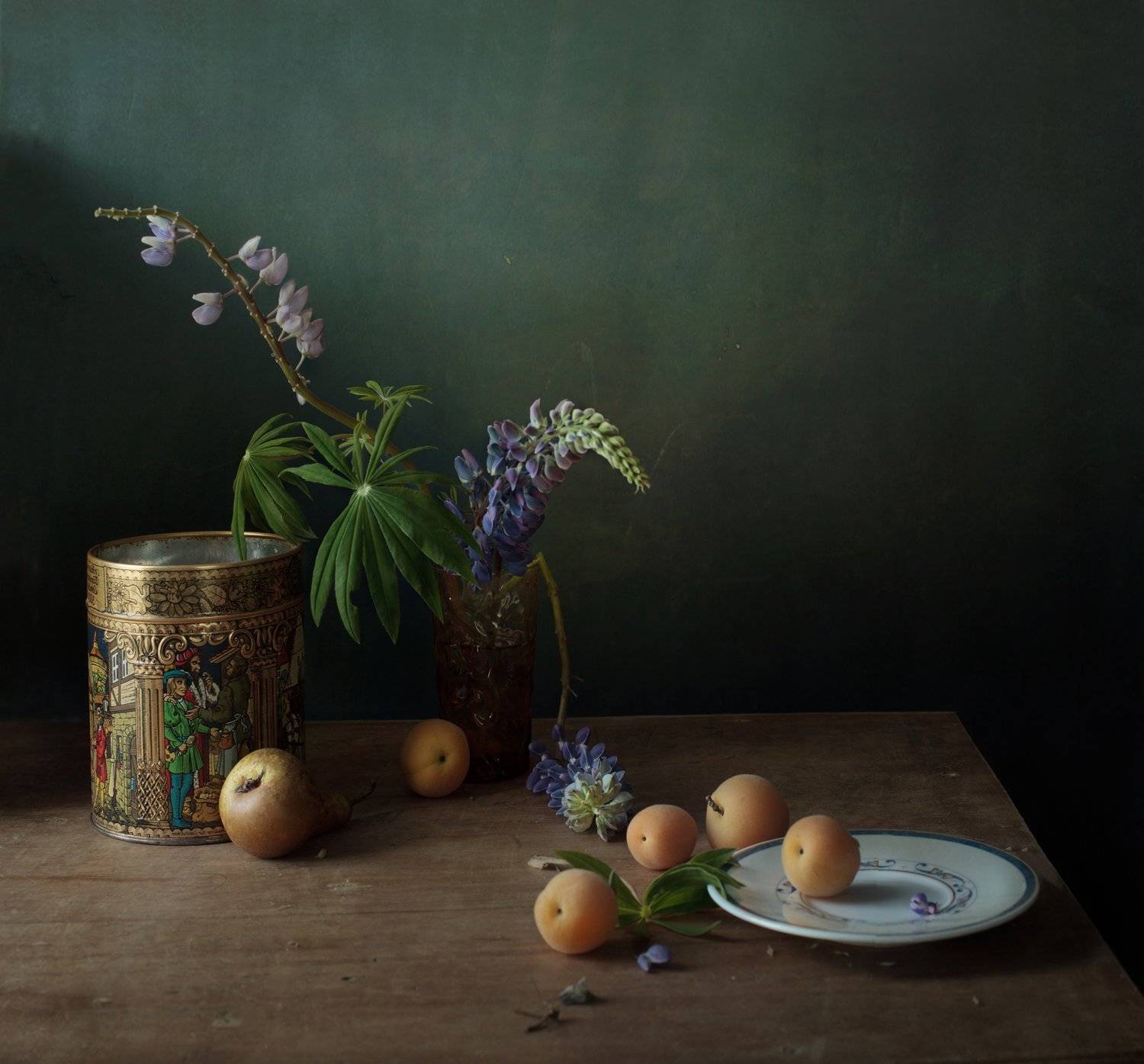 натюрморт, марина марианна, лето, цветы, люпины, абрикосы, фрукты, настроение, marina marianna, marianna marina