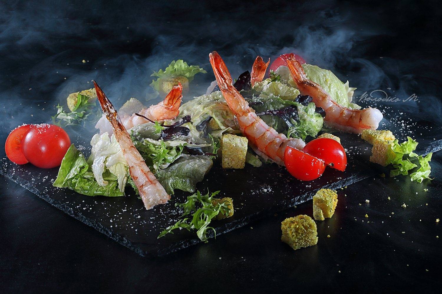 цезарь,креветка,салат, Марина Володько