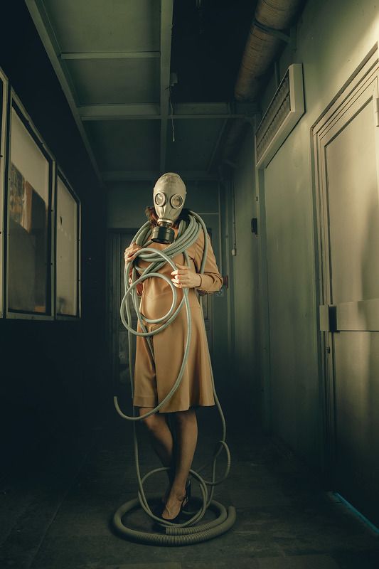 gas mask, противогаз, fashion, арт, art, газовая камера, фотограф Маргарита Гусева  фото превью