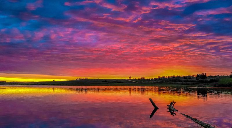 удмуртия,закат,кезский район,лето,отражение,пруд Театр уходящего дня... фото превью