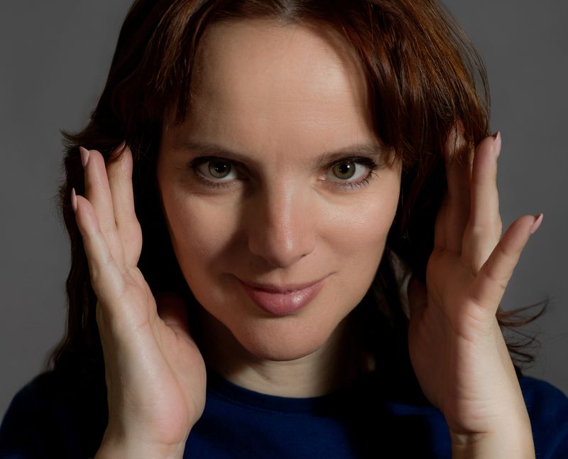 портрет, студия, женщина, взгляд, глаза, модель Юля  фото превью