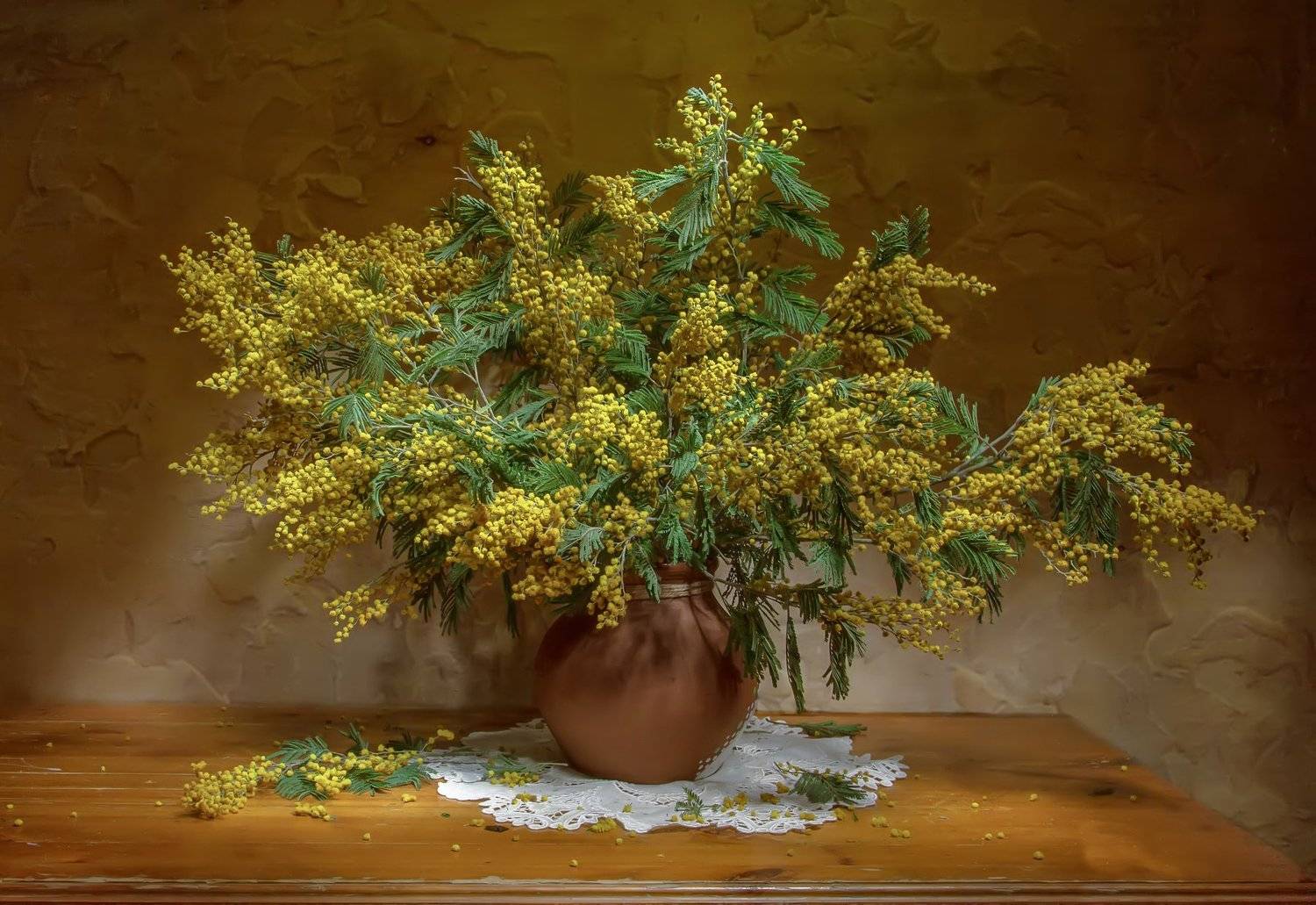 натюрморт, мимоза, Татьяна Феденкова