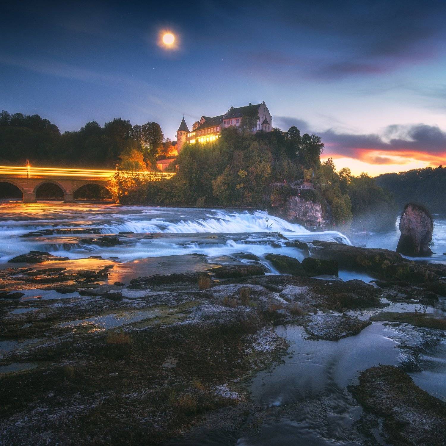 waterfall,cityscape,landscape,nightphotography,travel,swiss,moon,longexposure, Olegs Bucis
