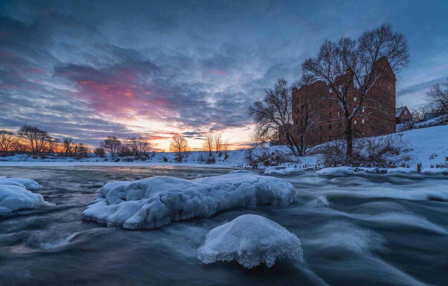 утро, рассвет, природа, юрятино, река, весна, Виталий Левыкин