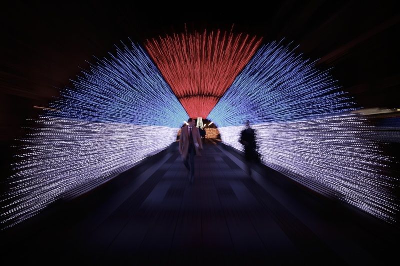 light, longexposure, night, christmas Time tunnel фото превью