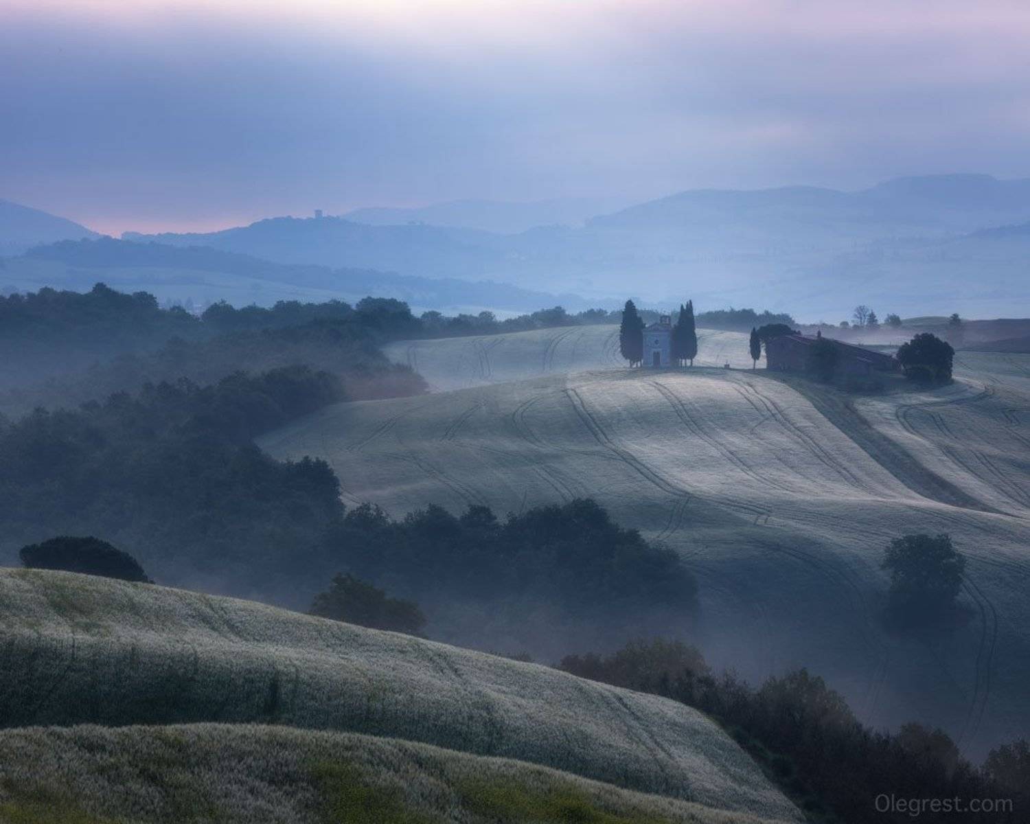 италия, тоскана, церковь, рассвет, italy, tuscany, curch, Oleg Rest