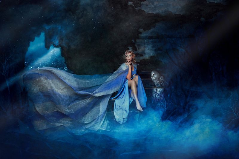 эльф сказка художественноефото фотошоп абстракция синееплатье свет тордуа Сказочный мир Эльфов фото превью