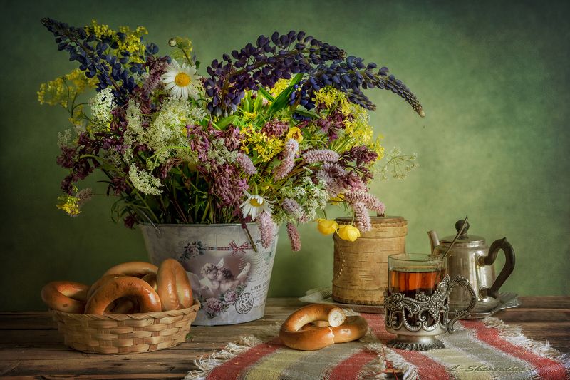 Чай с бубликами фото превью