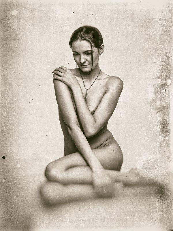 girl, nude, nu, retro, art, девушка, брюнетка, ню, портрет, ретро  фото превью