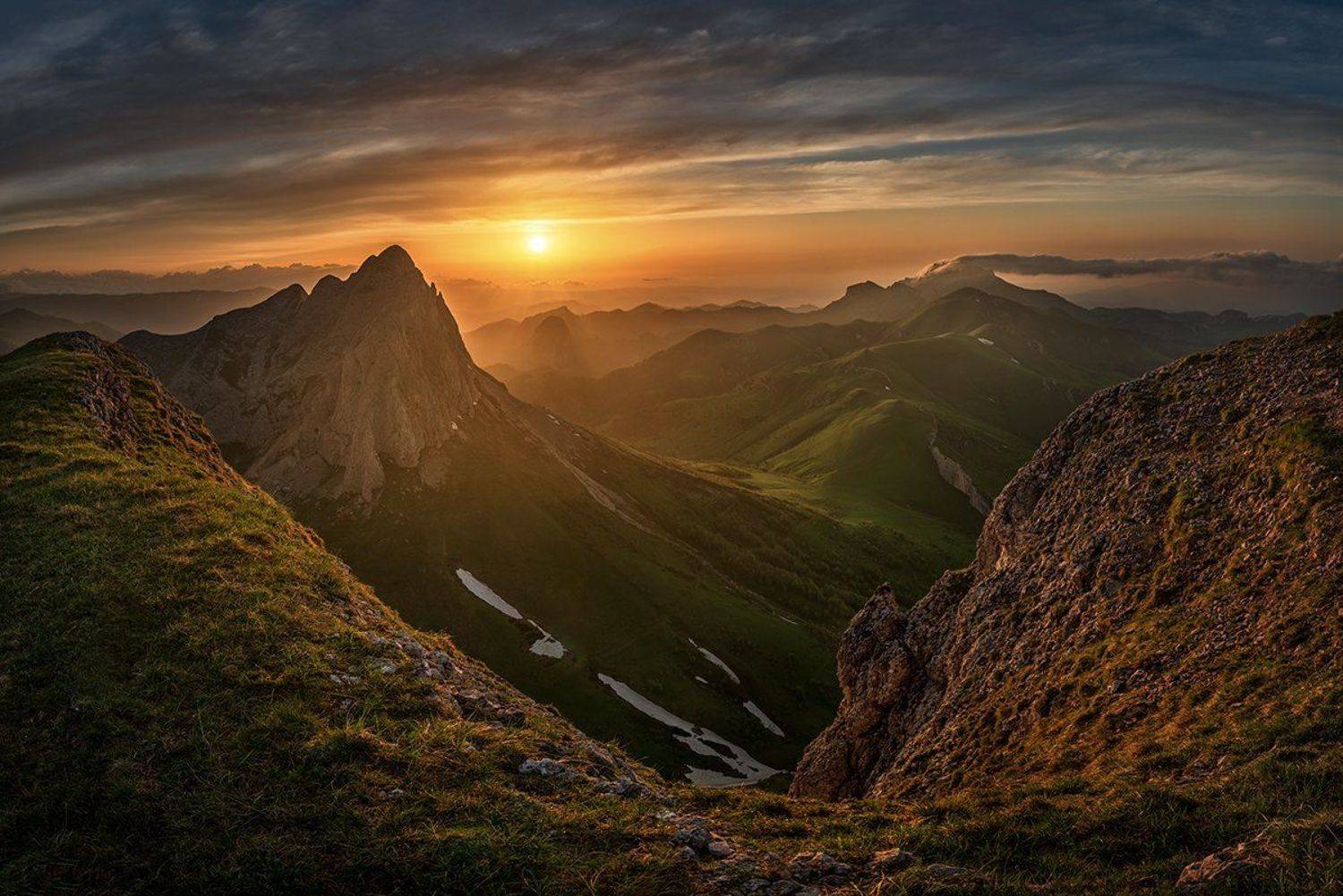 закат, большой тхач, малый тхач, асбестная, горы, пейзаж, рассвет, кавказ, адыгея, ачешбоки, Александр Хорошилов