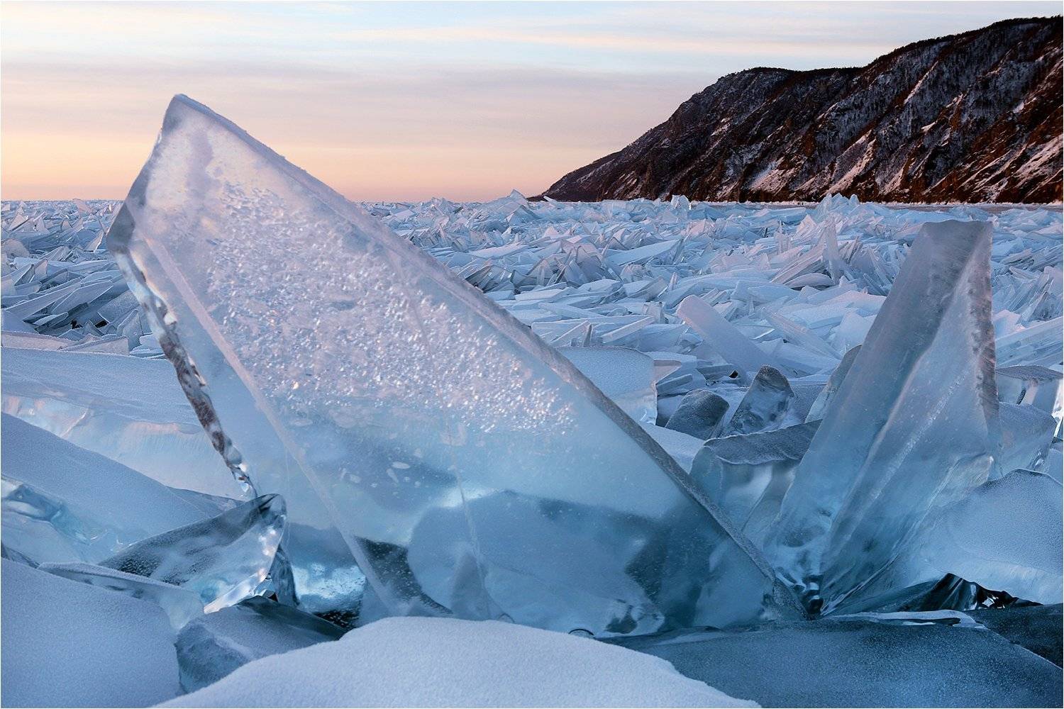 зима, байкал, торосы, лёд, утро, восход,, Victor Pechenev