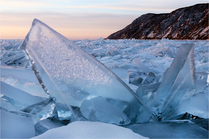 зима, байкал, торосы, лёд, утро, восход, Утро. фото превью