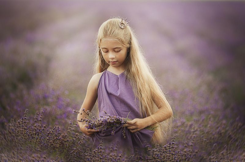 дети; детский портрет; детская фотография; детская фотосессия; зимняя фотосессия; Принцесса лавандовых полей фото превью