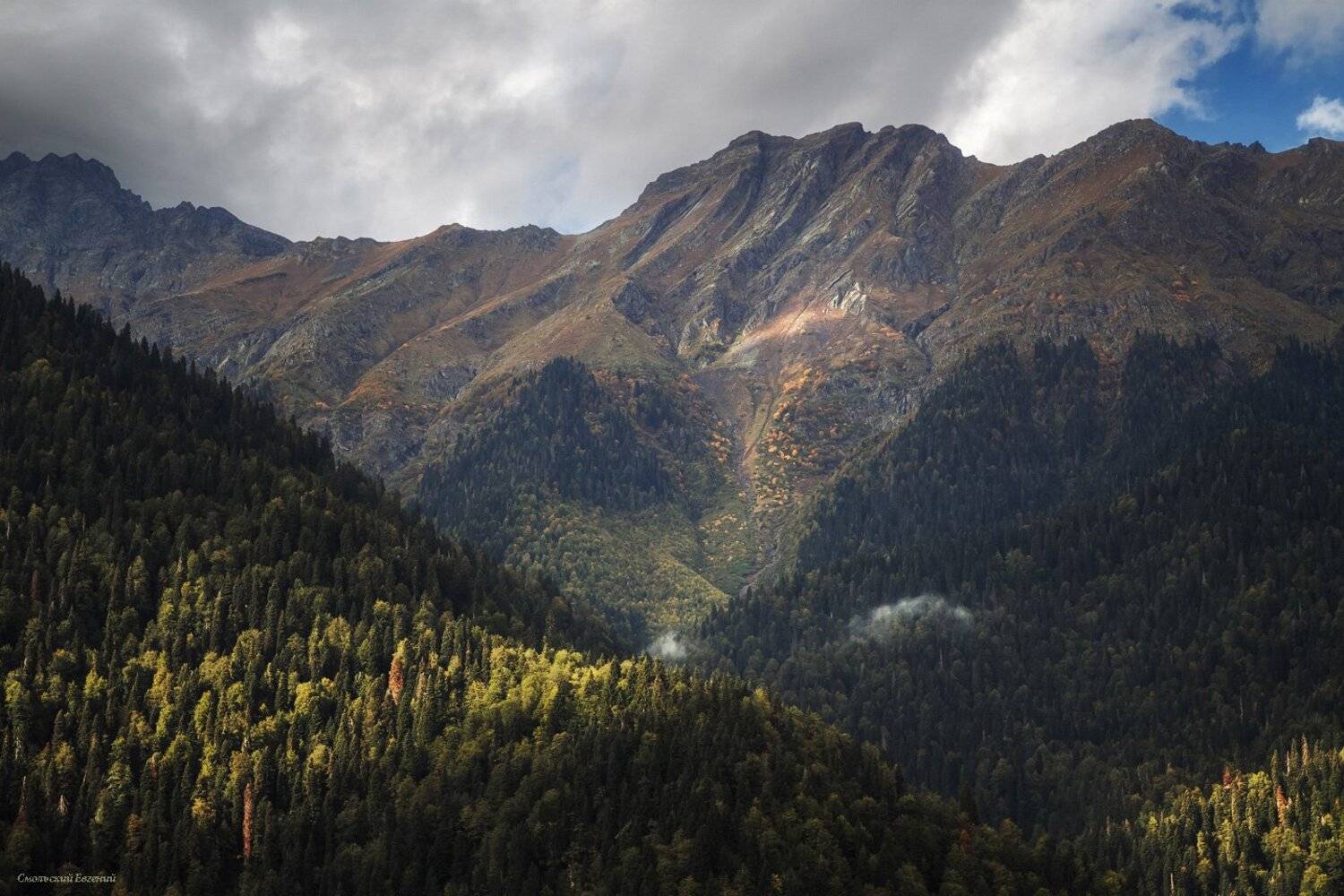 горы, абхазия, оз рица, вершина, осень, пасмурно., Смольский Евгений