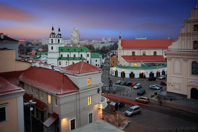беларусь, город, минск, вечер, фотосфера-минск Сердце старого города фото превью