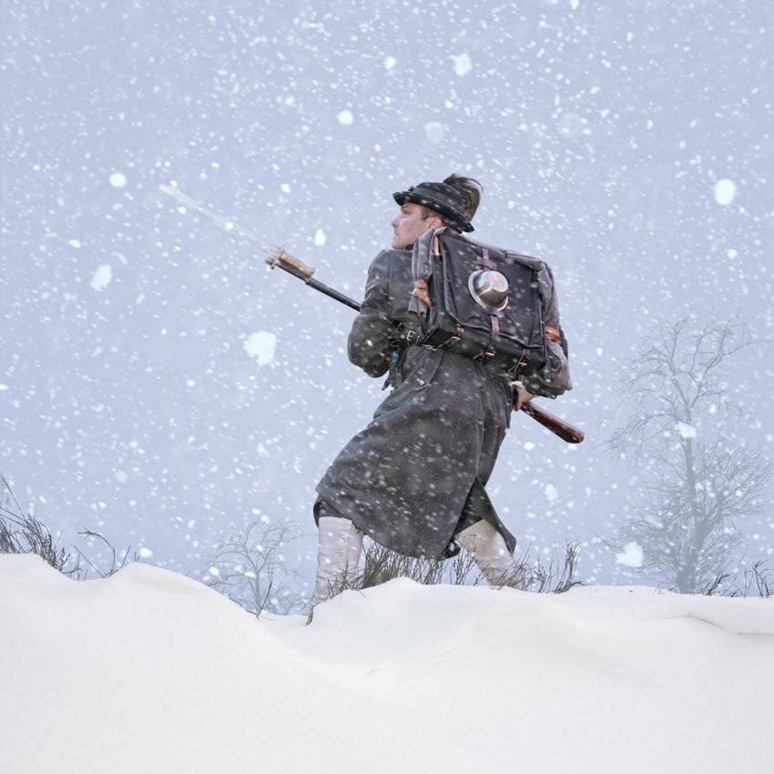 winter, tree, snow, alone, knife, hunter, ready, Caras Ionut