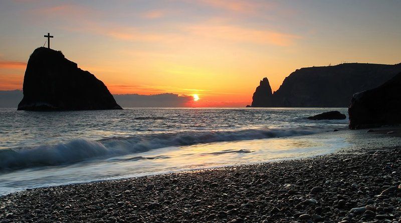 крым, м.фиолент, закат На закате фото превью