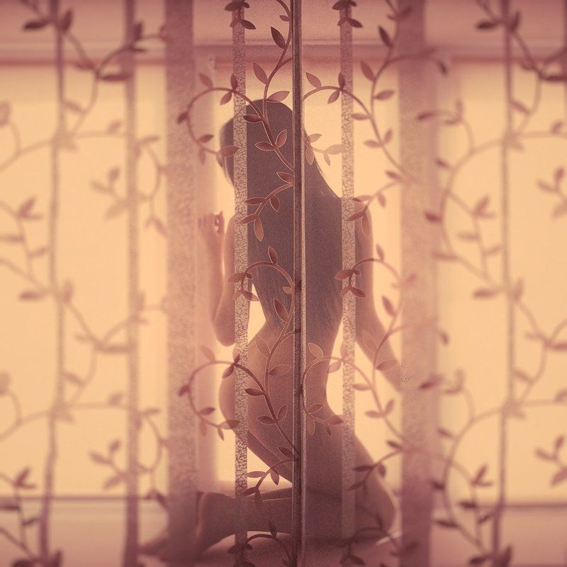 ню, девушка, nude, узор Vintage фото превью