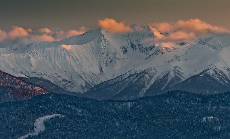 зима, кавказ, закат ВОТ И КОНЧИЛСЯ ДЕНЬ -2 фото превью