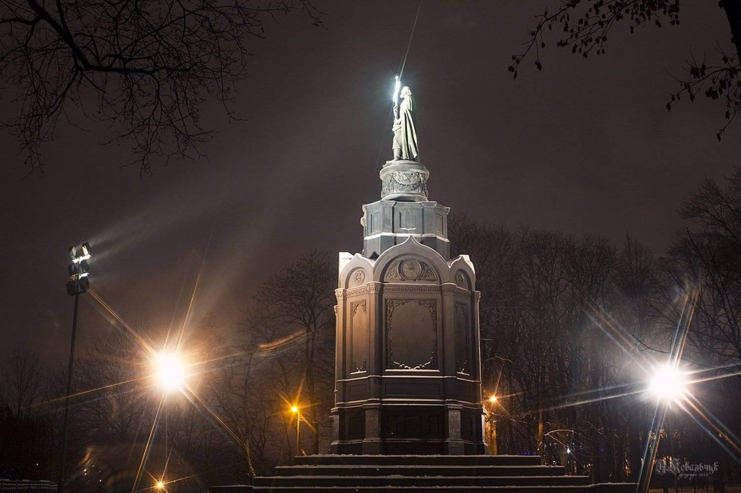 город, ночь, памятник, хрест, Anton