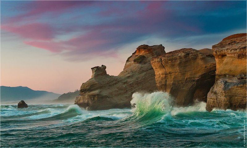 oregon, cape kiwanda Орегонский прибой фото превью