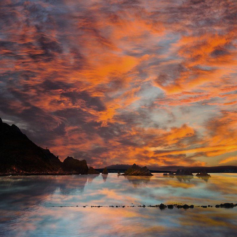 fire, sky, morning, rock, stone, mountain, cliff, burn, amazing, carinio A new day has born фото превью