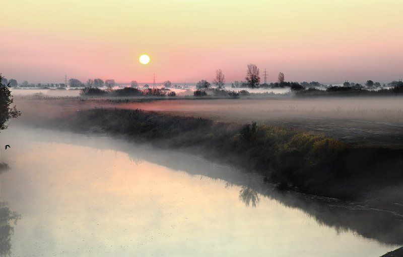 осень, туман, рассвет Туманные воспоминания об осени фото превью
