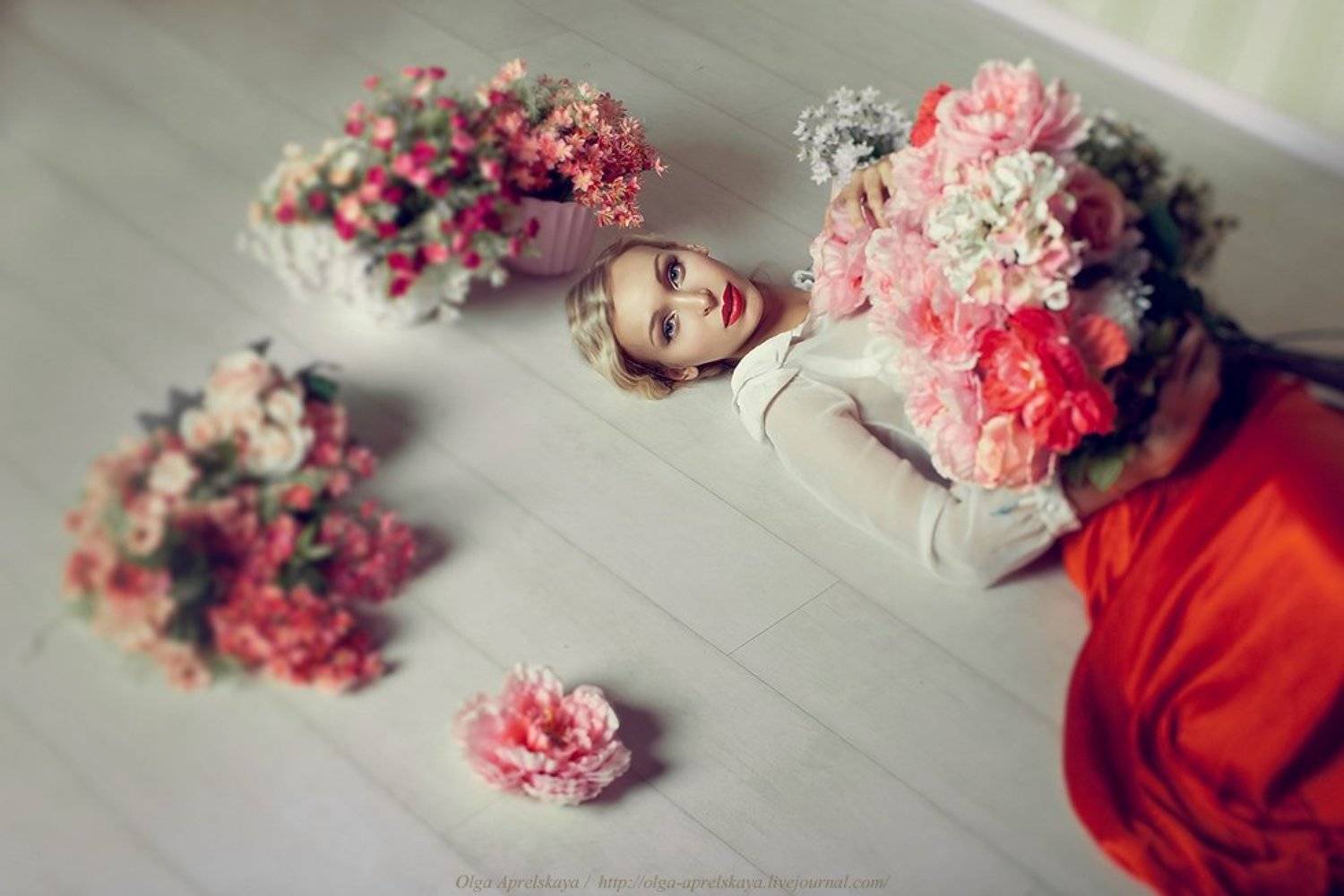 портрет,девушки,студия,цветы, Апрельская Ольга