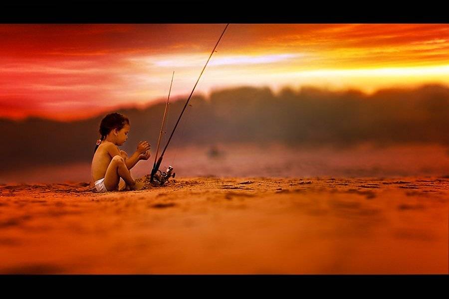 закат, девочка. рыбалка, удочки, пляж, Ирина