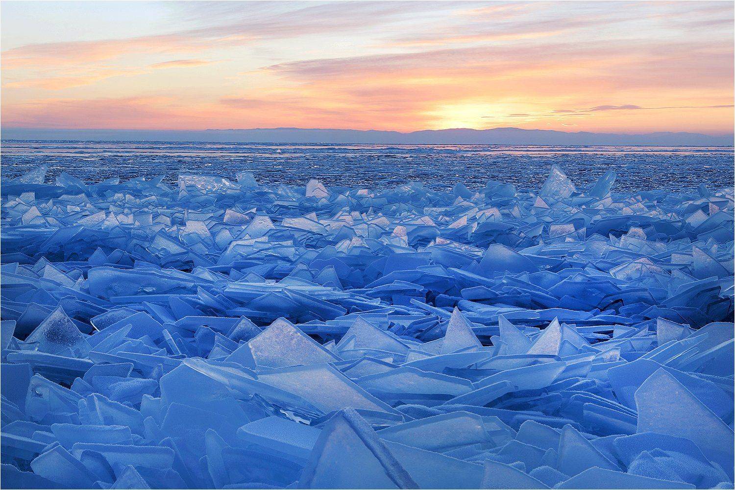 торосы, байкал, утро, лёд, зима,, Victor Pechenev