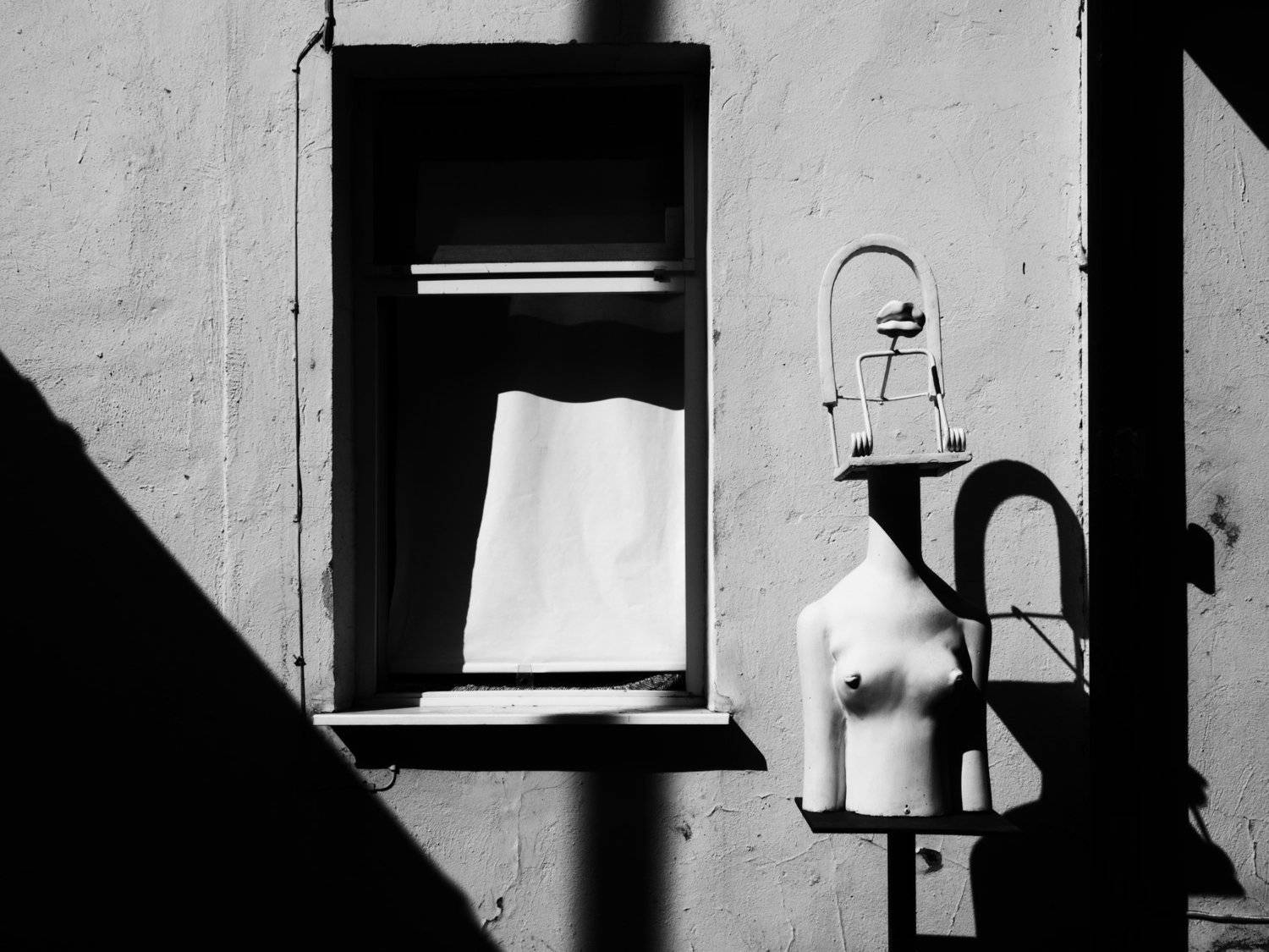 Black and white, Monochrome, Woman, Surreal, Surrealism, Museum, Moscow, Russia, Elena Beregatnova