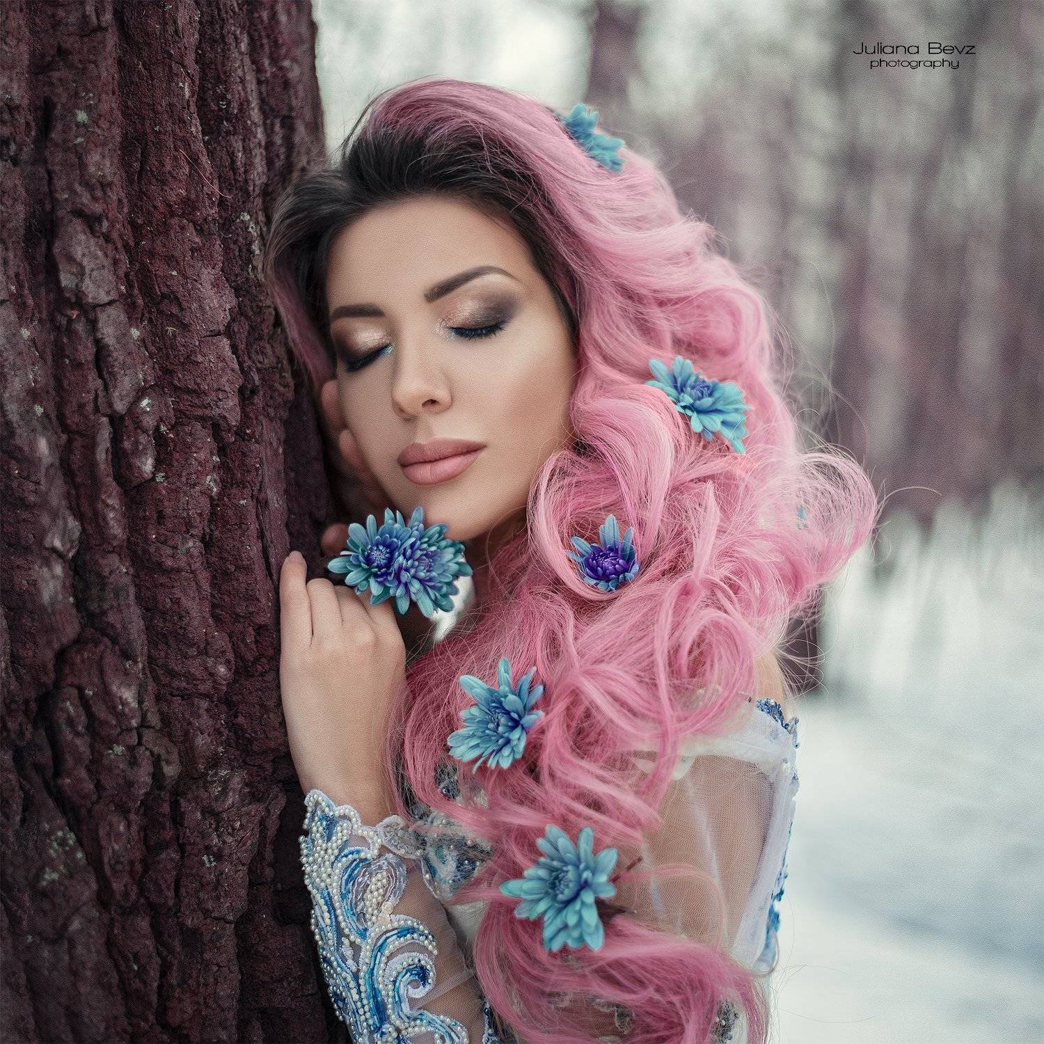 девушка, весна, цветы, снег, девушка весна, белое платье, Juliana Bevz