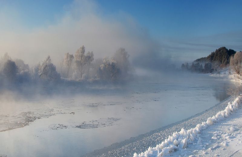Зимний рассвет фото превью