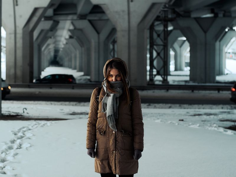 портрет, Шушары, зима,  Настя вне зоны безопасности. фото превью