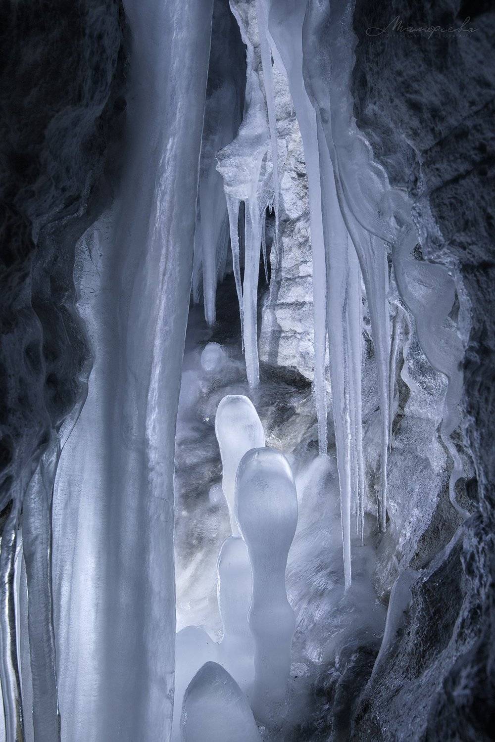 пещера, лед, сталактиты, сталагмиты, сталагнаты, урал, зима, сосульки, Малафеева Елена